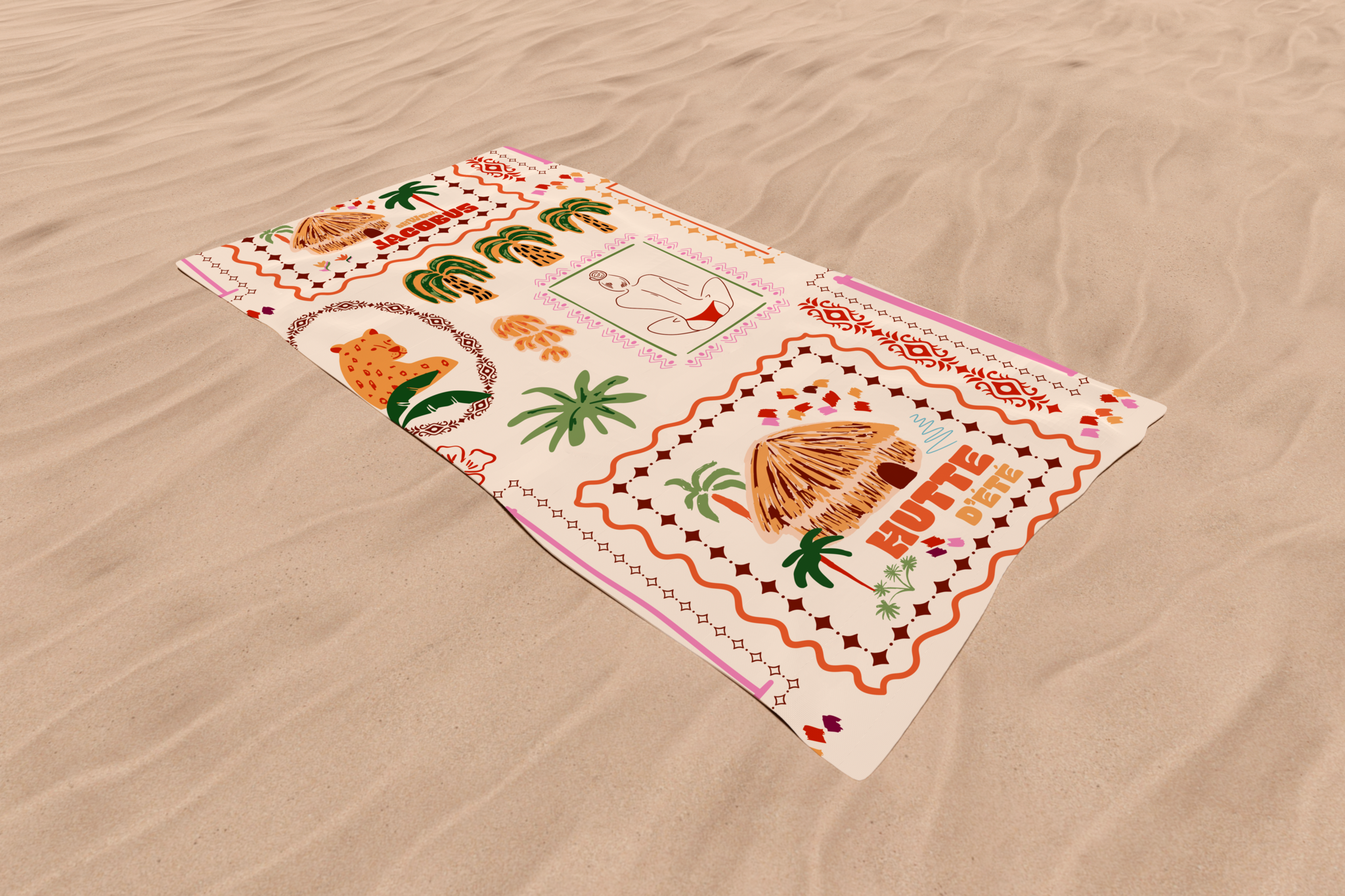 Serviette de Plage HUTTE D'ÉTÉ