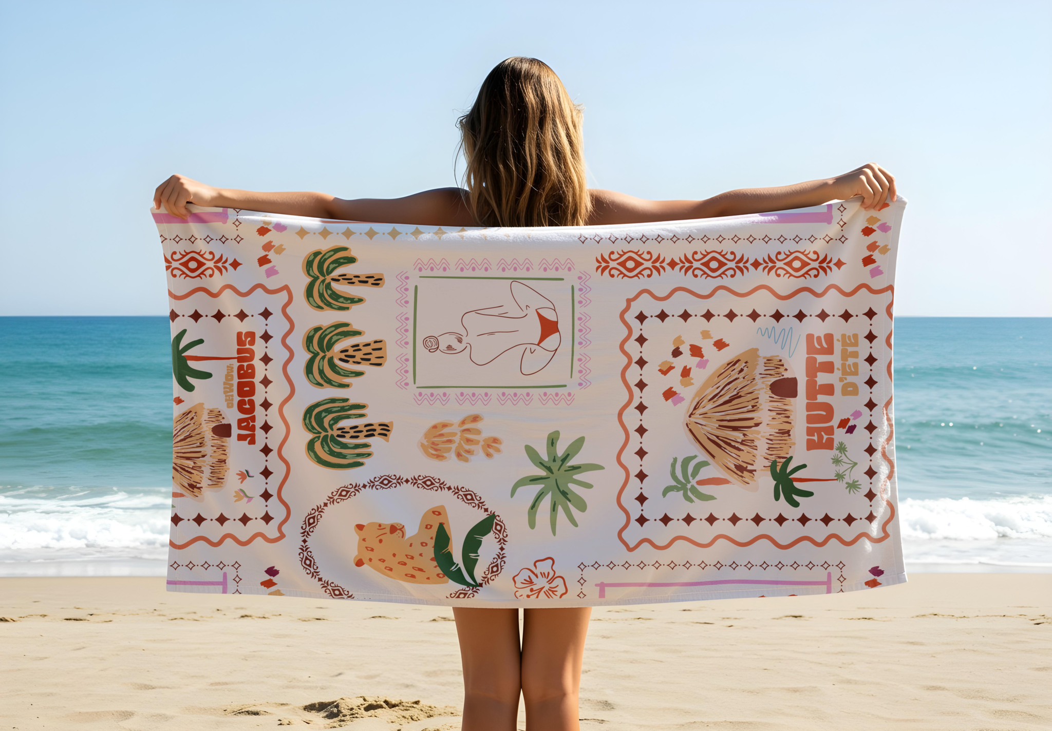 Serviette de Plage HUTTE D'ÉTÉ